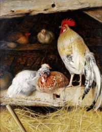 دواجن Webbe William James In A Barn 1860