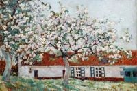 Weert Anna De Blossoming Tree Near A Farm 1925