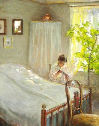 Wegmann Bertha A Woman In A Sunlit Interior 1916 canvas print