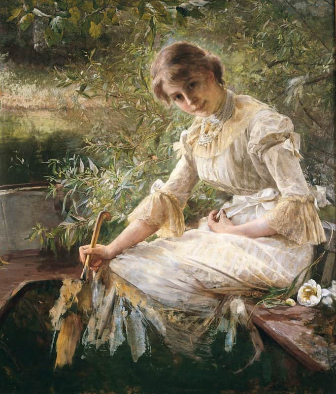 Wegmann Bertha A Young Woman Marie Triepcke Sitting In A Boat canvas print