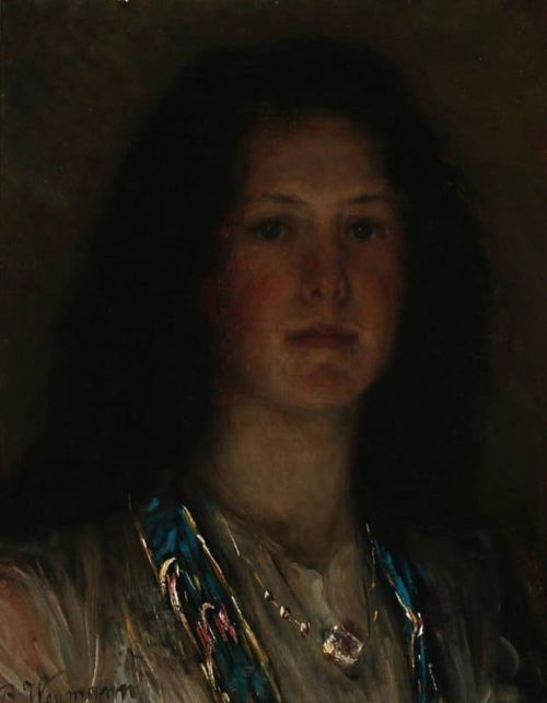 Wegmann Bertha Portrait Of Elna Guldbech canvas print