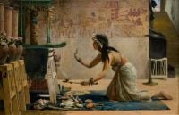 Weguelin John Reinhard The Obsequies Of An Egyptian Cat 1886 canvas print