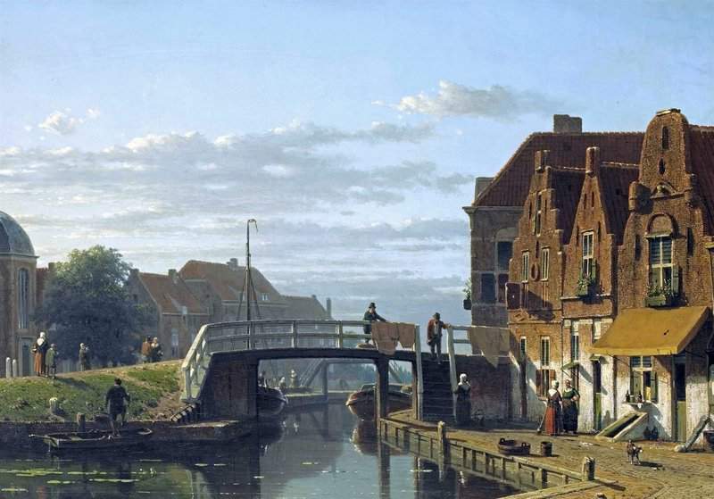 Weissenbruch Jan A View Of The Delftsekade Leidschendam Ca. 1850 canvas print
