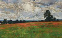 Wendt William Clouds Over A Field Of Poppies 1899