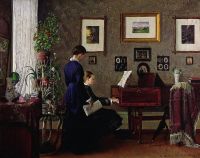 Wentzel Gustav Music Lesson 1881 canvas print