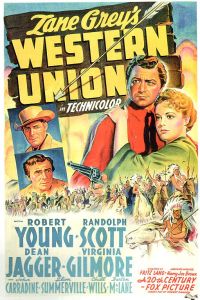 Póster de la película Western Union 1941, impresión en lienzo