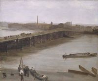 Whistler James Abbott Mcneill Brown And Silver. Old Battersea Bridge 1859 63