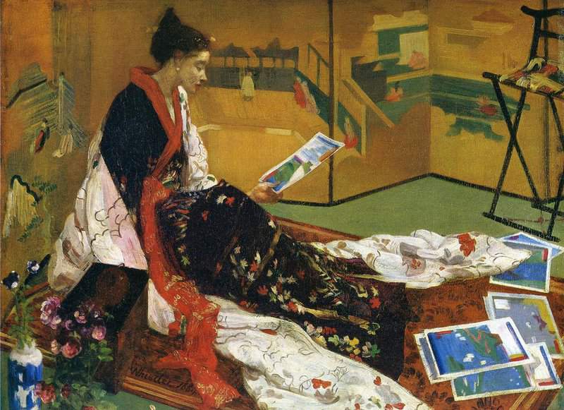 Whistler James Abbott Mcneill Caprice In Purple And Gold The Golden Screen 1864 canvas print