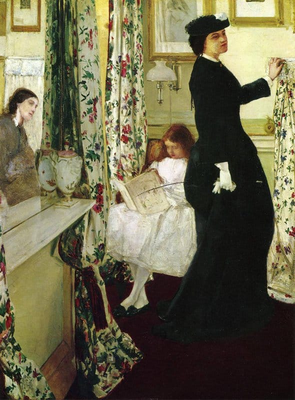 Whistler James Abbott Mcneill Harmony In Green And Rose. The Music Room 1860 61 canvas print