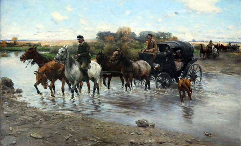Wierusz Kowalski Alfred Von Crossing The River canvas print
