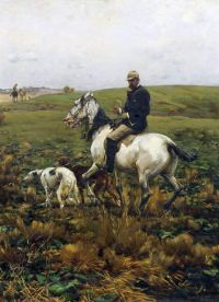 Wierusz Kowalski Alfred Von Huntsman مع كلاب الصيد