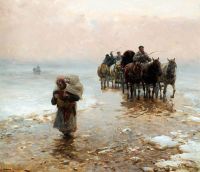 Wierusz Kowalski Alfred Von Returning From The Market In Winter canvas print