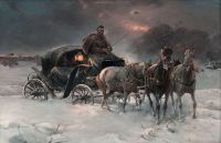 Wierusz Kowalski Alfred Von Traveller On A Winter Night canvas print