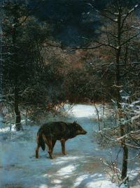 Wierusz Kowalski Alfred Von Wolf In The Winter Forest canvas print