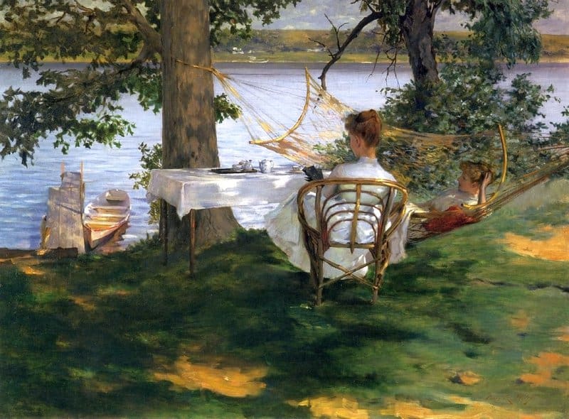 Wiles Irving Ramsey Afternoon Tea On The Teracce 1889 canvas print