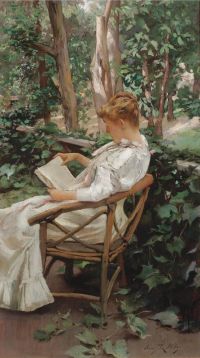 Wiles Irving Ramsey Reading In The Garden