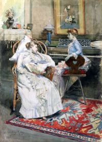 Wiles Irving Ramsey The Convalescent Ca. 1890 canvas print
