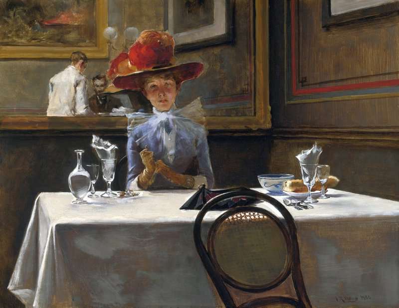 Wiles Irving Ramsey The Corner Table 1886 canvas print