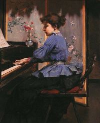 Wiles Irving Ramsey The Pianist 1889 canvas print