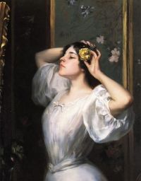 Wiles Irving Ramsey The Yellow Rose Ca. 1900 canvas print