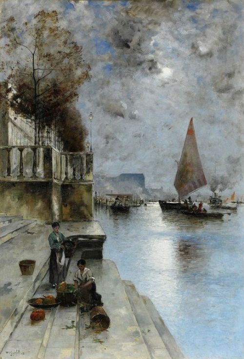 Wilhelm Von Gegerfelt Venetian Quay In The Moonlight 1882 canvas print