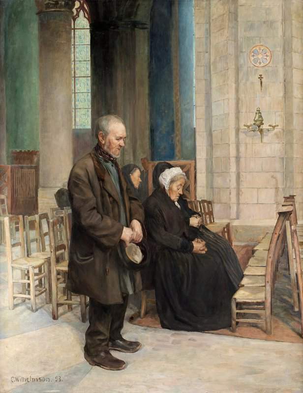Wilhelmson Carl Wilhelm At Mass In St. Germain Des Pres canvas print