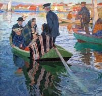 Wilhelmson Carl Wilhelm Church Goers In A Boat