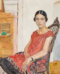 Wilhelmson Carl Wilhelm Girl In Red canvas print