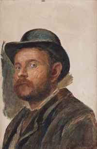 Wilhelmson Carl Wilhelm Man In A Bowler Hat canvas print