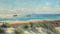 Wilhjelm Johannes Beach Scene From Skagen With Ships canvas print
