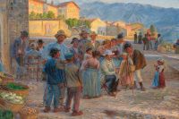 Wilhjelm Johannes Kristian Zahrtmann Painting In The Square In Civita D Antino 1905 canvas print