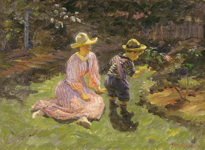 Wilhjelm Johannes Kunstnerens Born I Haven Ved Hjemmet I Skagen 1916 canvas print
