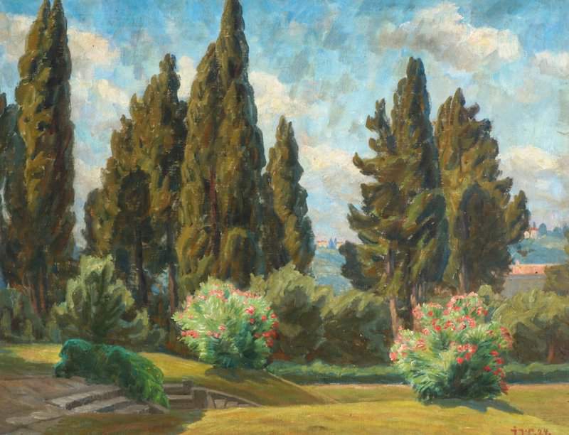 Wilhjelm Johannes View From A Park Over Florence 1924 canvas print