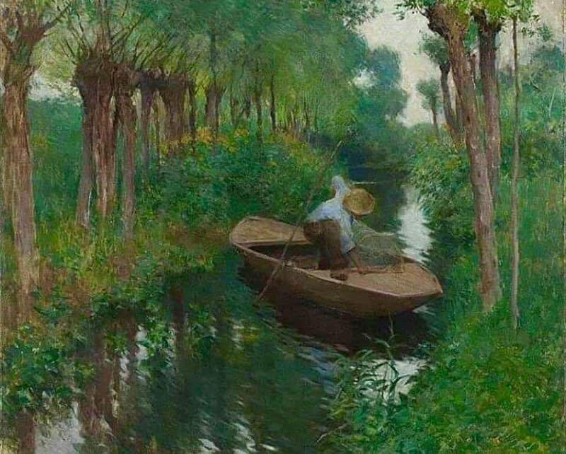 Tableaux sur toile, reproduction de Willard Leroy Metcalf On The River 1888