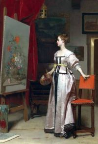Willems Florent The Young Artist In Her Studio canvas print