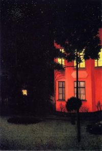 William Degouve De Nuncques Das rosa Haus 1892