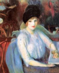 William James Glackens Cafe Lafayette Portrait Of Kay Laurel 1914