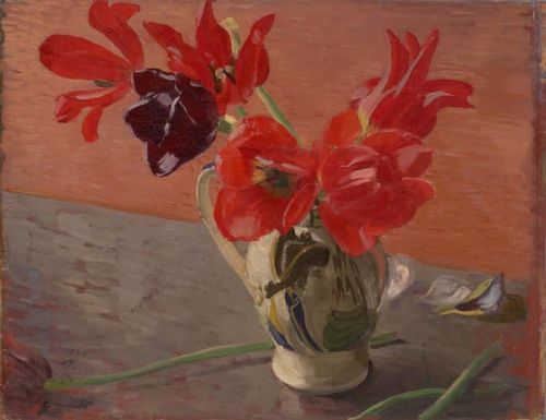 William Nicholson Red Tulips In A China Jug 1925 canvas print