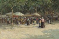 Williams Terrick John The Market Under The Trees Nice 1900 canvas print