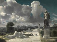 Willink Carel المناظر الطبيعية مع تمثال أطيح به