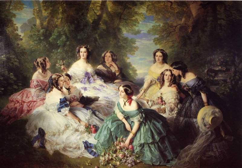 Winterhalter Franz Xaver The Empress Eugenie Surrounded By Her Ladies In Waiting canvas print