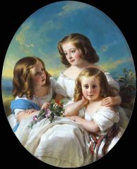 Winterhalter Franz Xaver Trois Demoiselles De La Famille De Chateaubourg 1850 canvas print