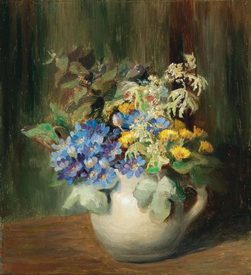 Wisinger Florian Olga Bouquet Of Flowers In An Earthenware Jug canvas print