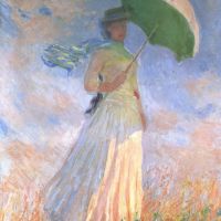 Vrouw met parasol door Monet