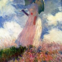 Vrouw met parasol studie door Monet