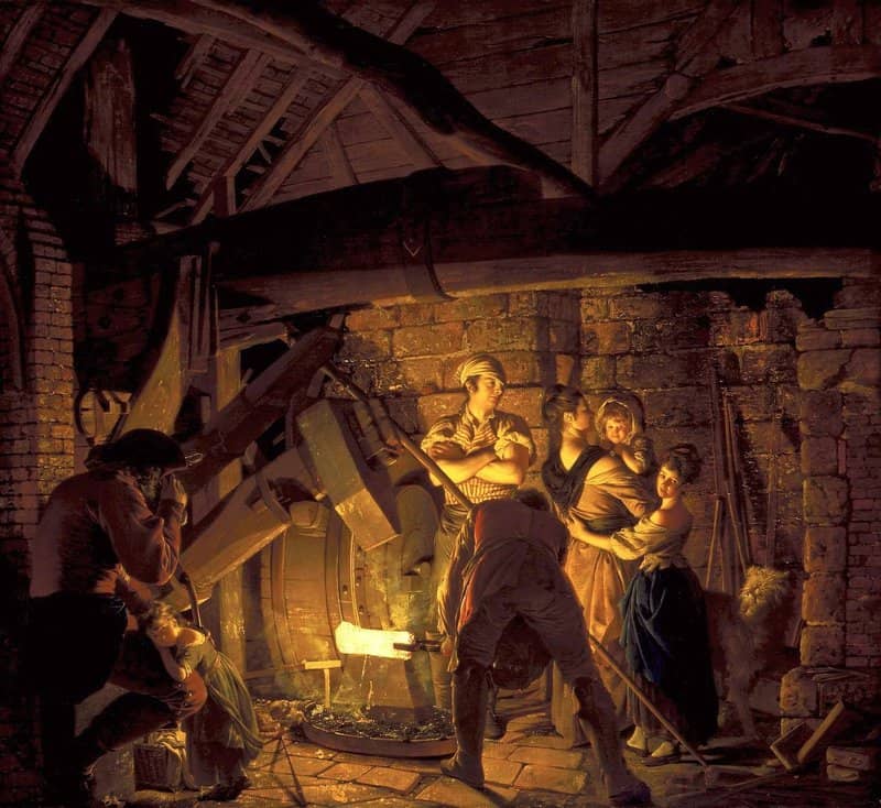 Wright Of Derby Joseph An Iron Forge 1772 canvas print