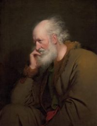 Wright Of Derby Joseph Study Of An Old Man Half Length In A Brown Fur Lined Coat Ca. 1770 canvas print