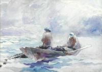 Wyeth Andrew Fishermen In Dory 1936 canvas print