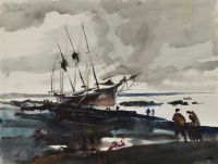 Wyeth Andrew Three Master Aground 1939 canvas print