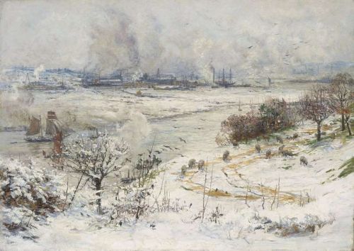 Wyllie Charles William Winter On The Medway canvas print